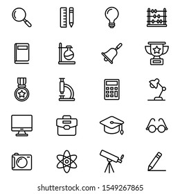 Education icons in black color