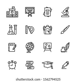 Education icons in black color