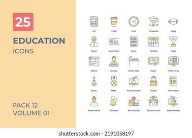 Education icons collection. Set contains such Icons as school, online education, and more