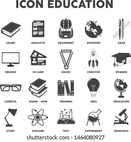 education icons with flat design concept