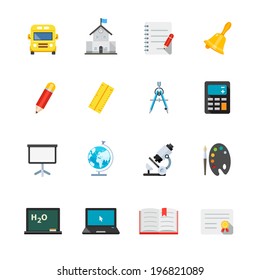 Education Icons : Flat Icon Set for Web and Mobile Application