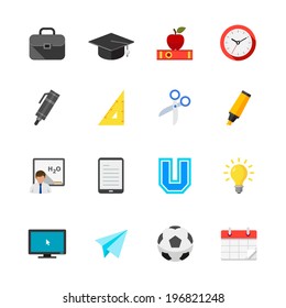 Education Icons : Flat Icon Set for Web and Mobile Application