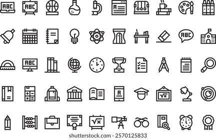 Education icons  High-Quality Vector Icons Collection with Editable Stroke. Ideal for Professional and Creative Projects.
