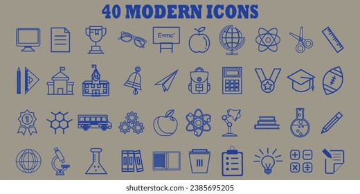 education icons. modern icons.  thin vector icon set.