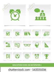 Education Icons on Notepaper 2.