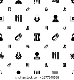 education icons pattern seamless. Included editable filled Online tutorial, Sharpener, Interactive Course, Drawing tools, Attract, creativity icons. education icons for web and mobile.