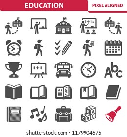 Education Icons. Professional, pixel perfect icons, EPS 10 format.