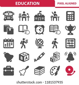 Education Icons. Professional, pixel perfect icons, EPS 10 format.