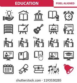 Education Icons. Professional, pixel perfect icons, EPS 10 format.