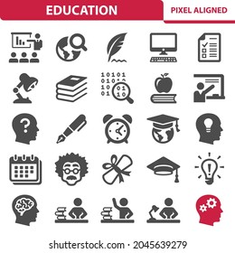 Education Icons. Professional, pixel perfect icons, EPS 10 format.