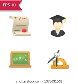 Education Icons. Professional, pixel-aligned icons in realistic colors.