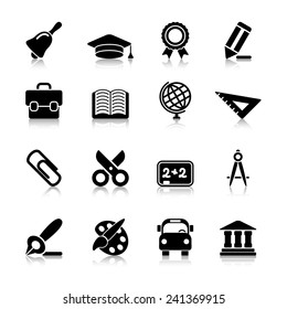 Education Icons with reflection