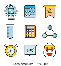 education icons, school icons
