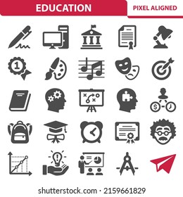 Education Icons. School, University, College Icon Set