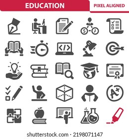 Education Icons. School, University, College Icon Set