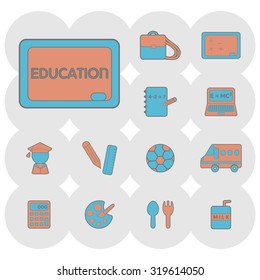 Education icons. School icons. Vector Illustration. EPS10