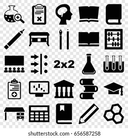 Education icons set. set of 25 education filled icons such as court, pen, graduation cap, office desk, pencil, clipboard, human brain, test tube, medical clipboard