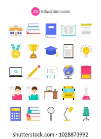 Education icons set.