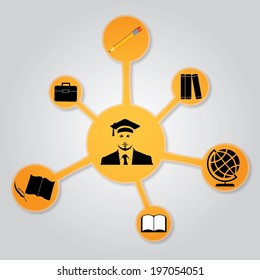 Education icons set.