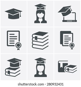 Education icons set.