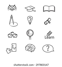 Education icons set