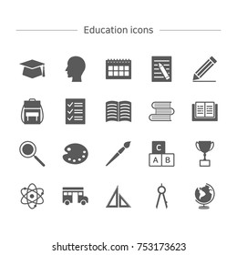 Education icons set.