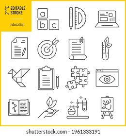 education icons set - editable stroke