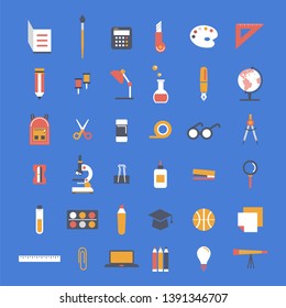 Education Icons Set flat design