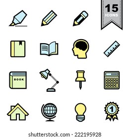 Education icons set .Illustration eps 10
