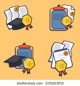 Education icons set illustration vector for graduation and school icon