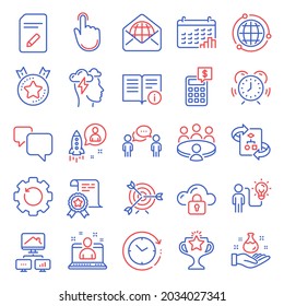 Education Icons Set. Included Icon As Target, Ranking Star, Recovery Gear Signs. Edit Document, Time Management, Best Manager Symbols. Meeting, Technical Algorithm, Work Home. Startup. Vector