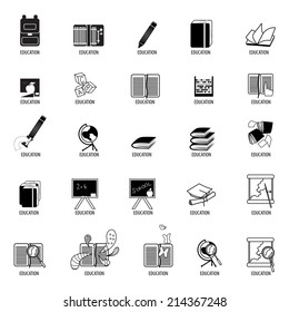 Education Icons Set - Isolated On White Background - Vector Illustration, Graphic Design Editable For Your Design