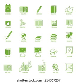 Education Icons Set - Isolated On White Background - Vector Illustration, Graphic Design Editable For Your Design