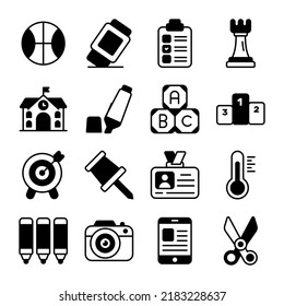 education icons set isolated on white background