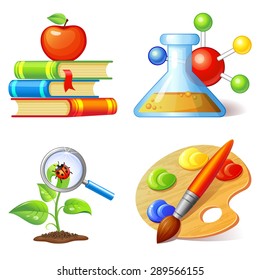 Education icons set isolated on white background
