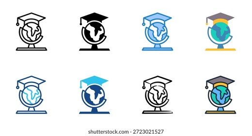 Education icons set multiple style collection. Editable stroke 
