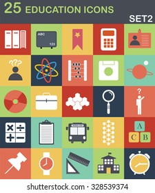 Education icons set number 2.