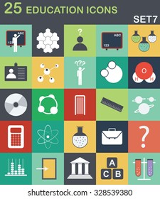 Education icons set number 7.