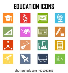 education icons set on white