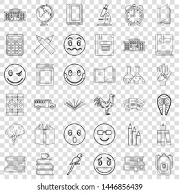 Education icons set. Outline style of 36 education vector icons for web for any design