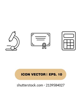 Education icons set . Education pack symbol vector elements for infographic web