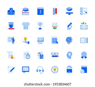 Education icons set for personal and business use. Vector illustration icons for graphic and web design, app development, marketing material, shool and university presentation. 