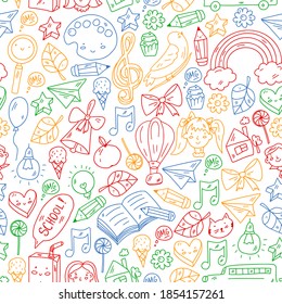 Education icons set. School and colledge. Creativity and imagination.