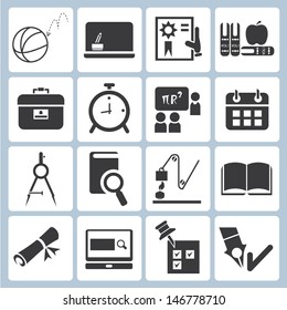 education icons set, school icons set, vector