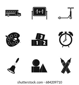 Education icons set, simple style
