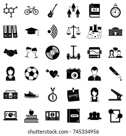 Education icons set. Simple style of 36 education vector icons for web isolated on white background