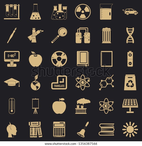 Education icons set. Simple style of 36\
education vector icons for web for any\
design