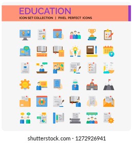 Education Icons Set. UI Pixel Perfect Well-crafted Vector Thin Line Icons. The illustrations are a vector.