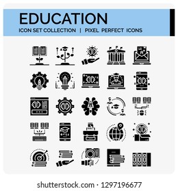 Education Icons Set. UI Pixel Perfect Well-crafted Vector Thin Line Icons. The illustrations are a vector.