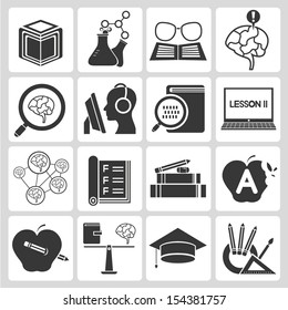 education icons set, vector